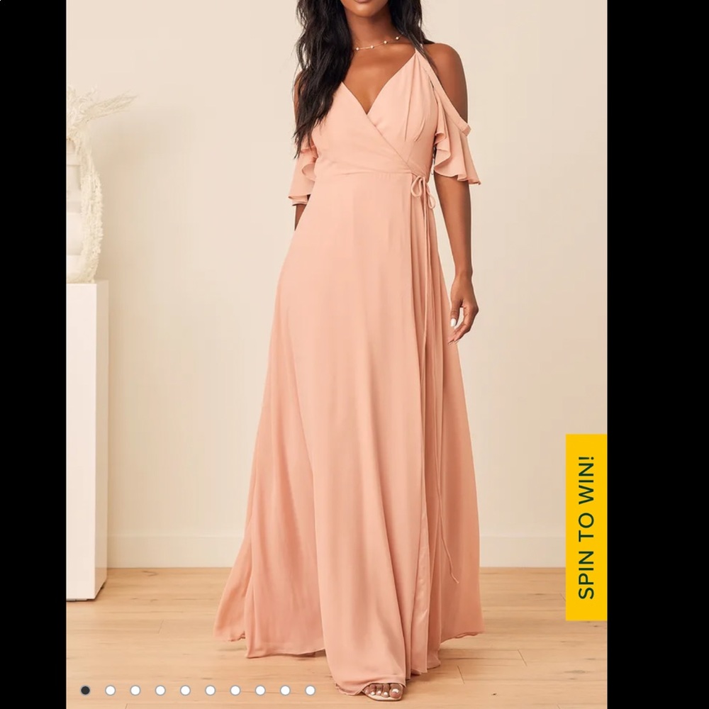 Blush Floor-length Bridesmaid Dress